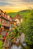Traditional Alsace houses on water, Kaysersberg